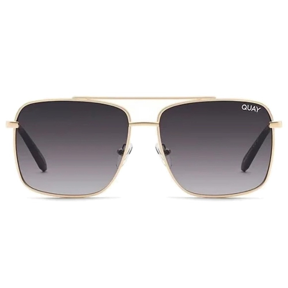 Quay Australia Hot Take Navigator Sunglasses Gold Smoke 59mm
